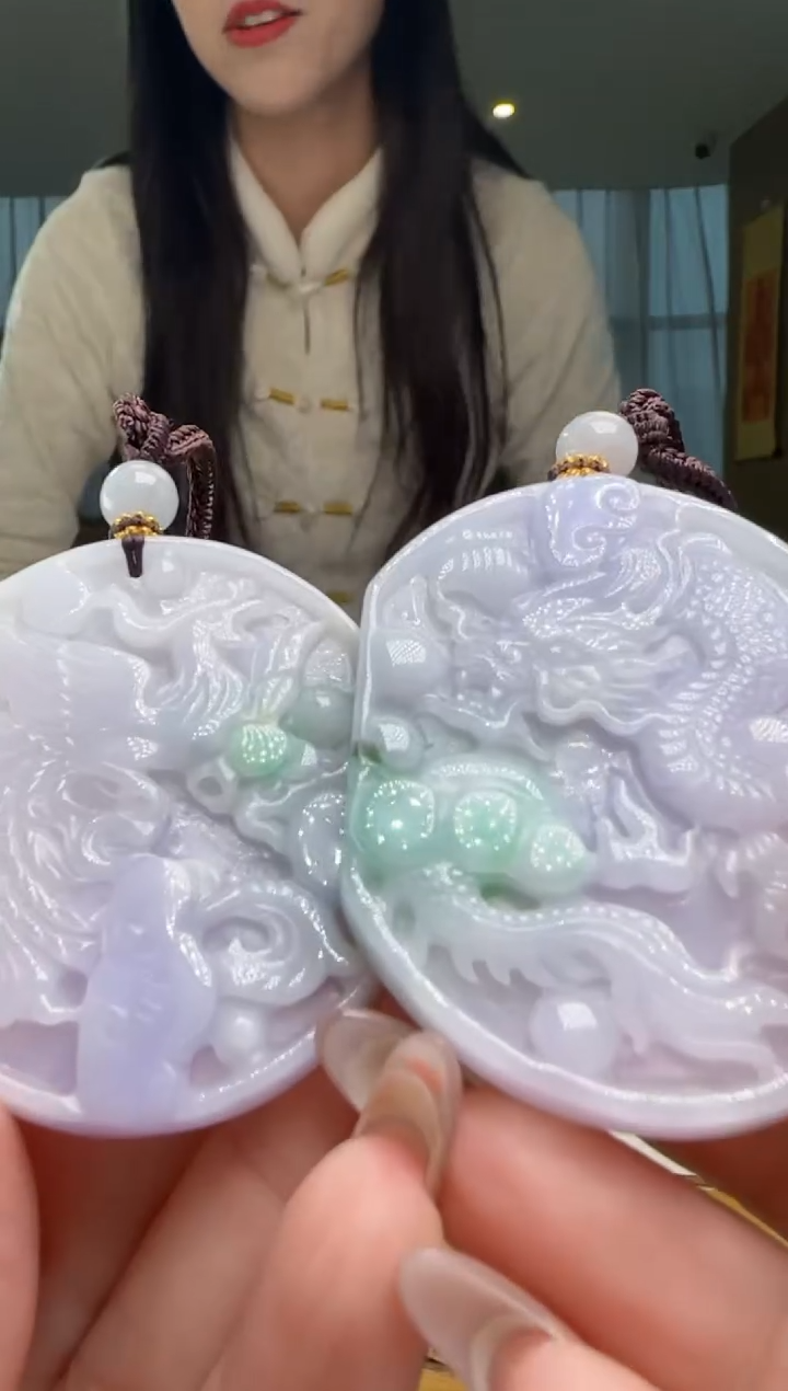 【闪购商品】翡翠颈饰未镶嵌一对YJ@@960Q3J13080