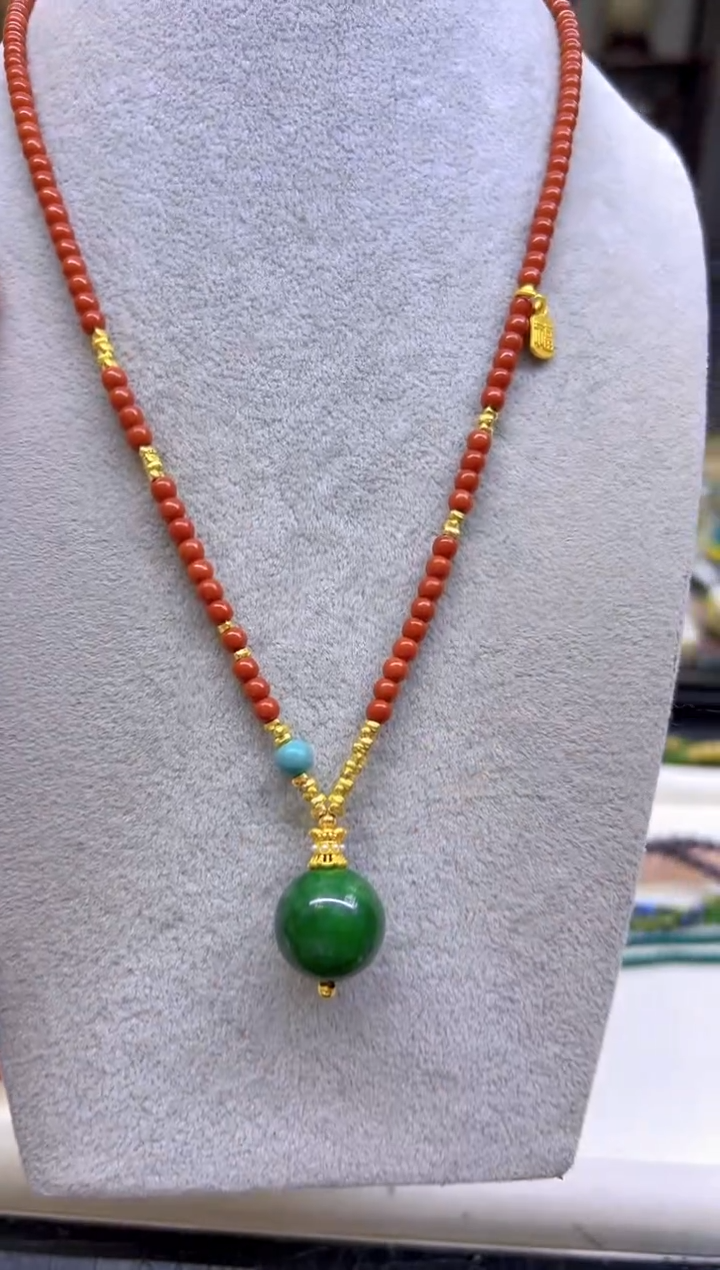 南红玛瑙未镶嵌项链DIY款X585