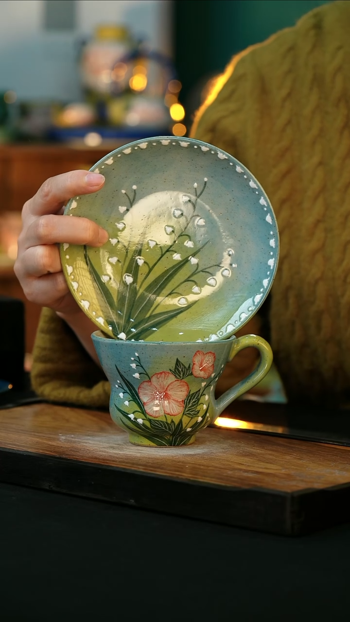 【闪购商品】杯手绘心瓷陶瓷浮力