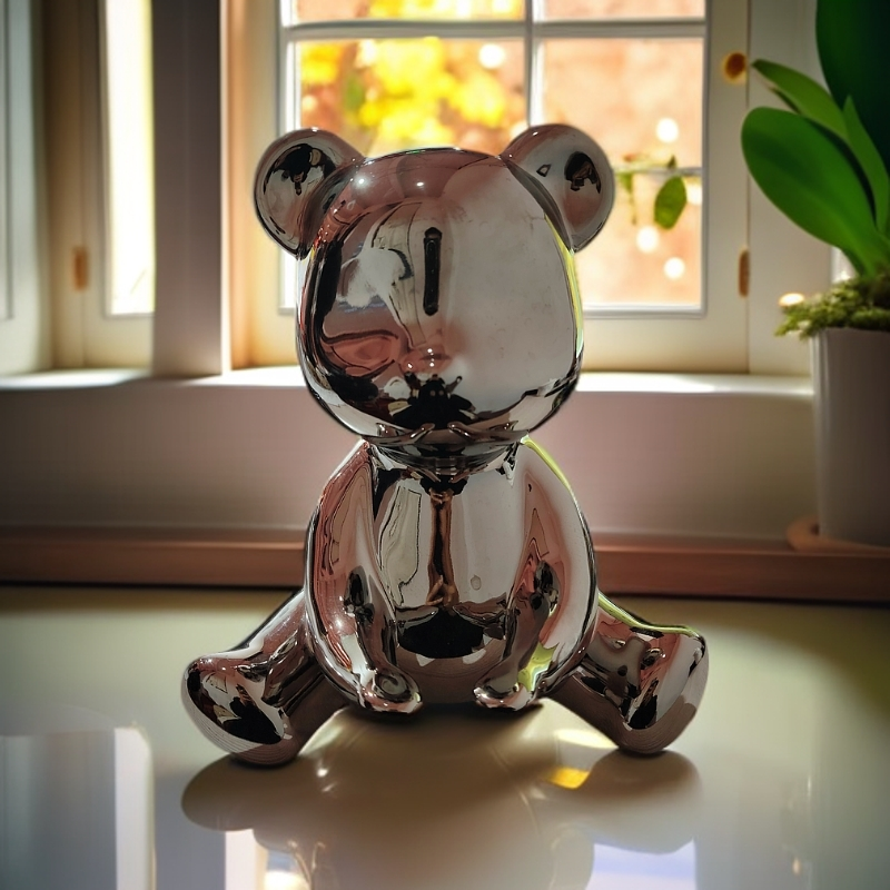 ZY-DP-A393银色摆件熊