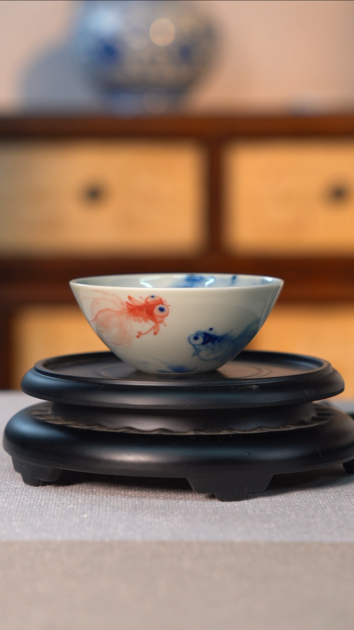 【闪购商品】杯如玉金鱼普洱杯