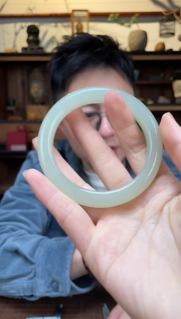 【闪购商品】和田玉手镯未镶嵌60#晴水手镯HX