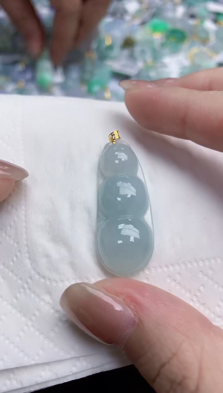 【闪购商品】翡翠颈饰18K金镶嵌天然缅甸翡翠A货