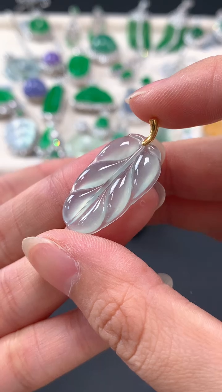 【闪购商品】翡翠吊坠(不含链)18K金镶嵌A345|1500