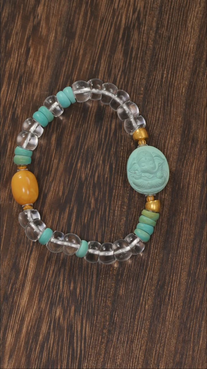 【闪购商品】绿松石手链18K金镶嵌1