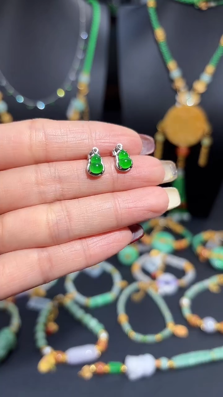 【闪购商品】翡翠颈饰银S925镶嵌蛋面/支持复检/一件