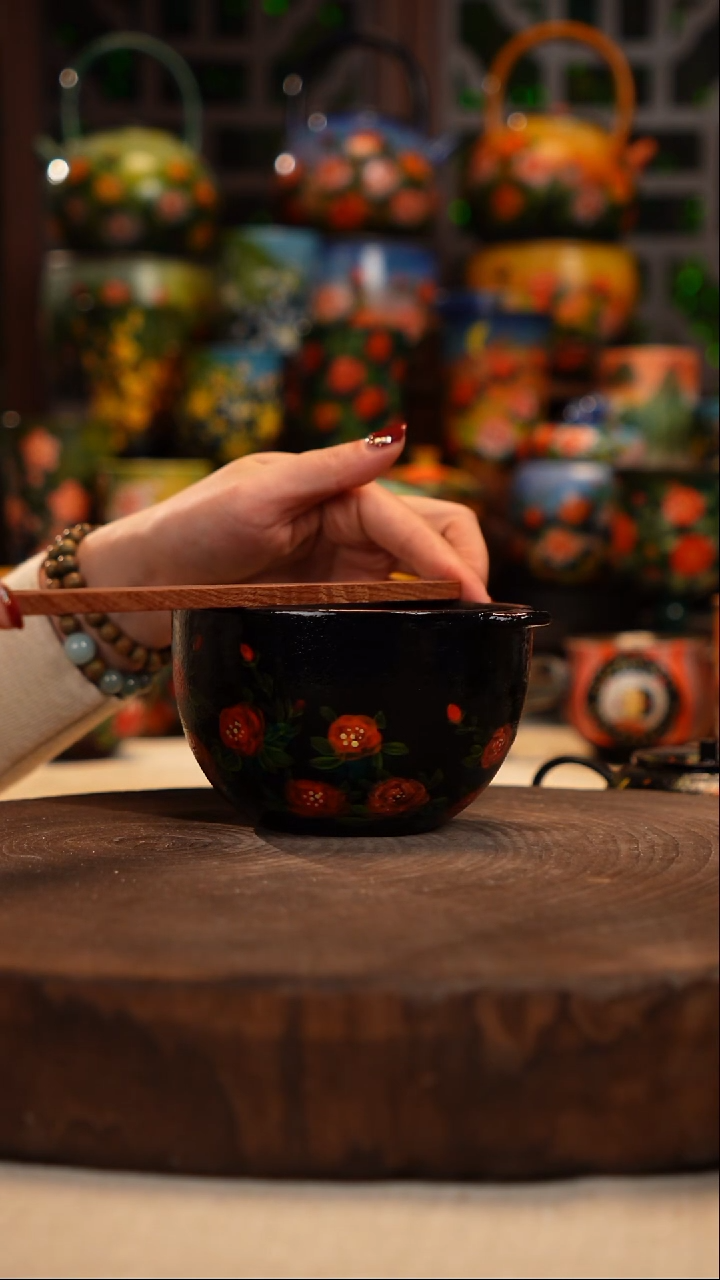紫砂 油画釉下彩手绘