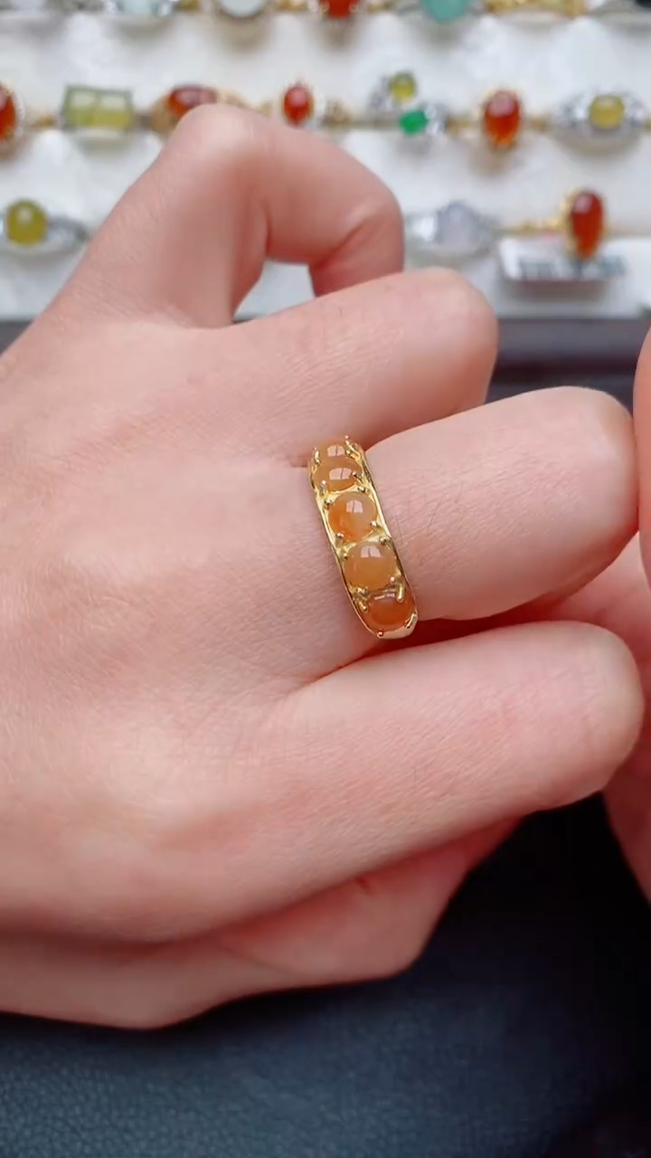 银S925镶嵌戒指翡翠..