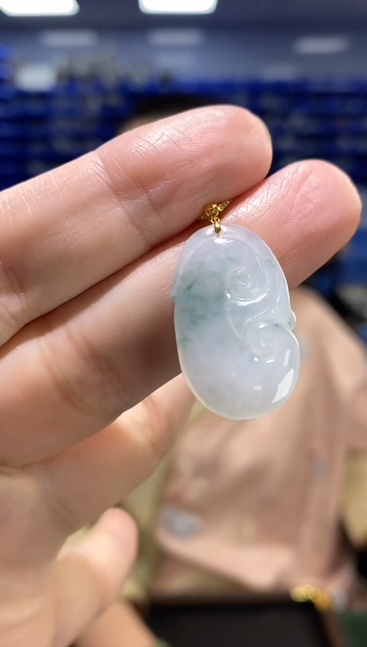 吊坠(不含链)18K金镶嵌翡翠G11167