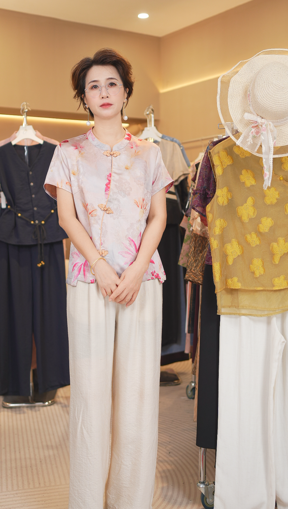 M1637 夏装两件套2025年时尚新款中国风休闲气质显瘦轻奢妈妈装女