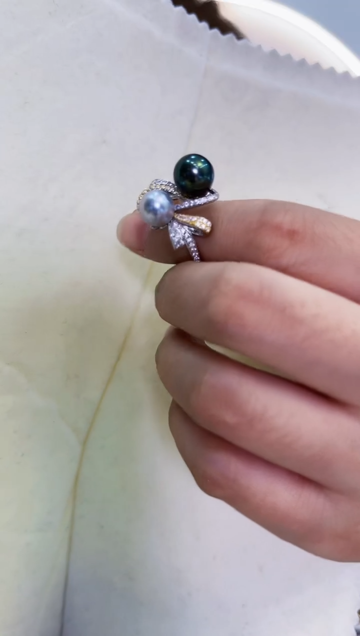 【闪购商品】海水珍珠戒圈银S925镶嵌戒指