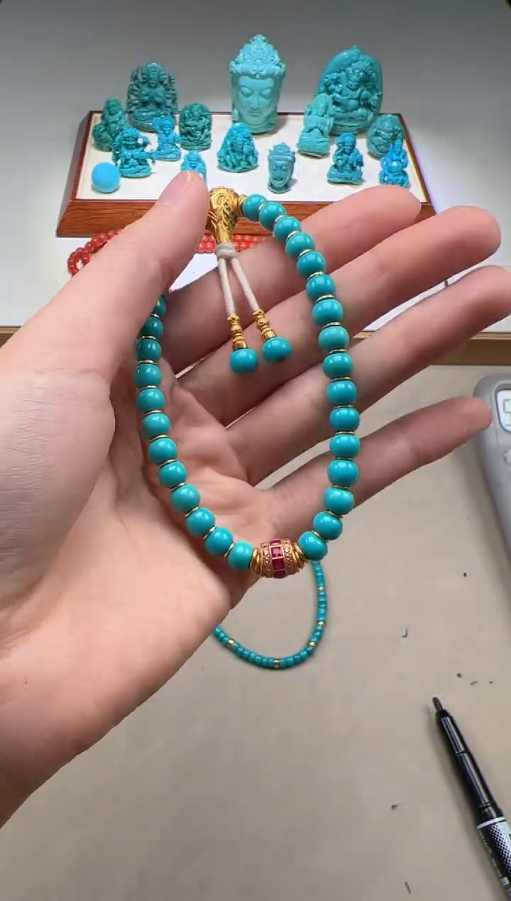 【闪购商品】绿松石手串手串18K金镶嵌手串手串