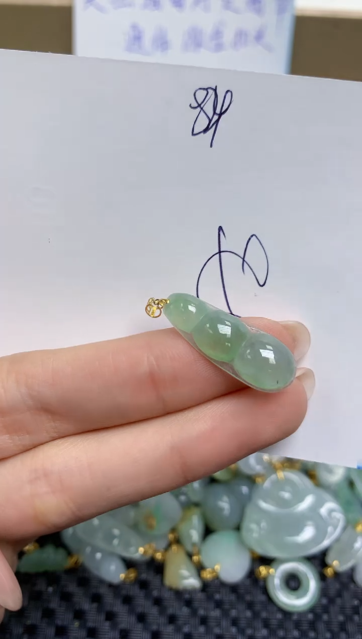 【闪购商品】翡翠颈饰18K金镶嵌天然缅甸A货翡翠