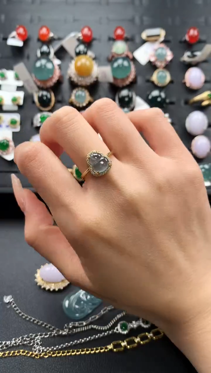 【闪购商品】翡翠戒指银S925镶嵌658658758