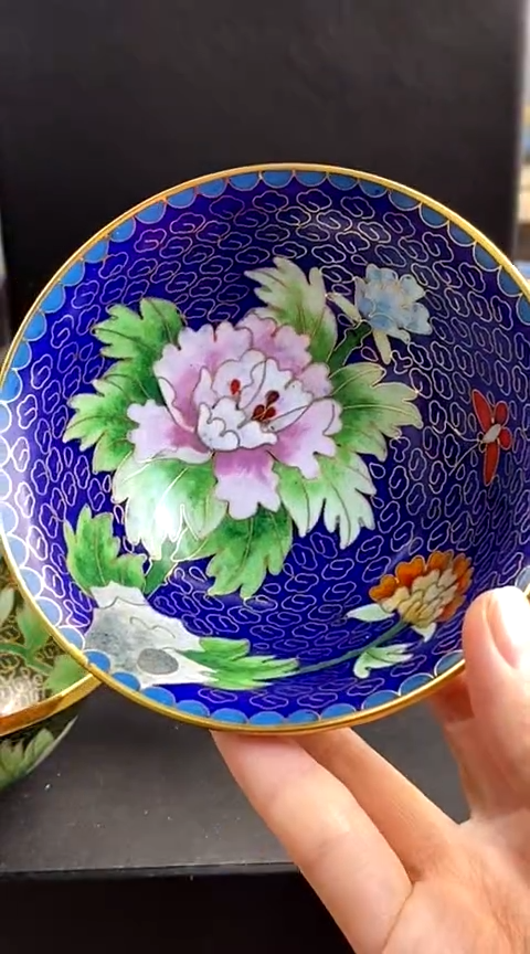 【闪购商品】非遗技艺 景泰蓝花卉碗宝蓝