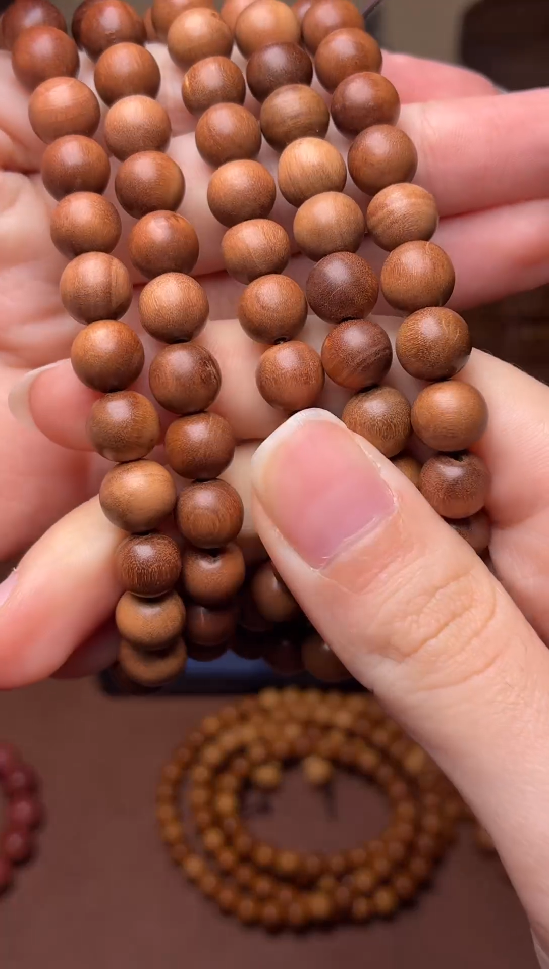 檀香木手串/手链8*108多圈老山檀微瑕