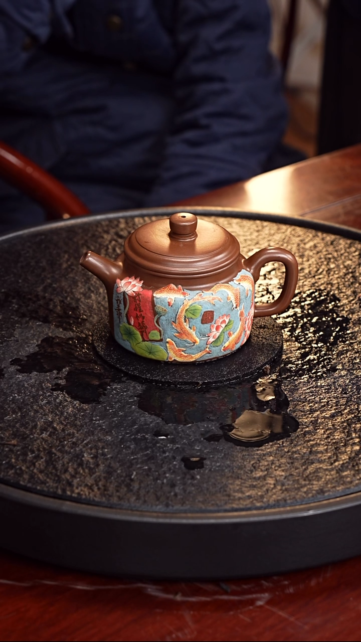 茶壶紫砂丁雪英  德钟88 紫泥 210毫升 配瓷器套组 陈佩秋 谢稚柳