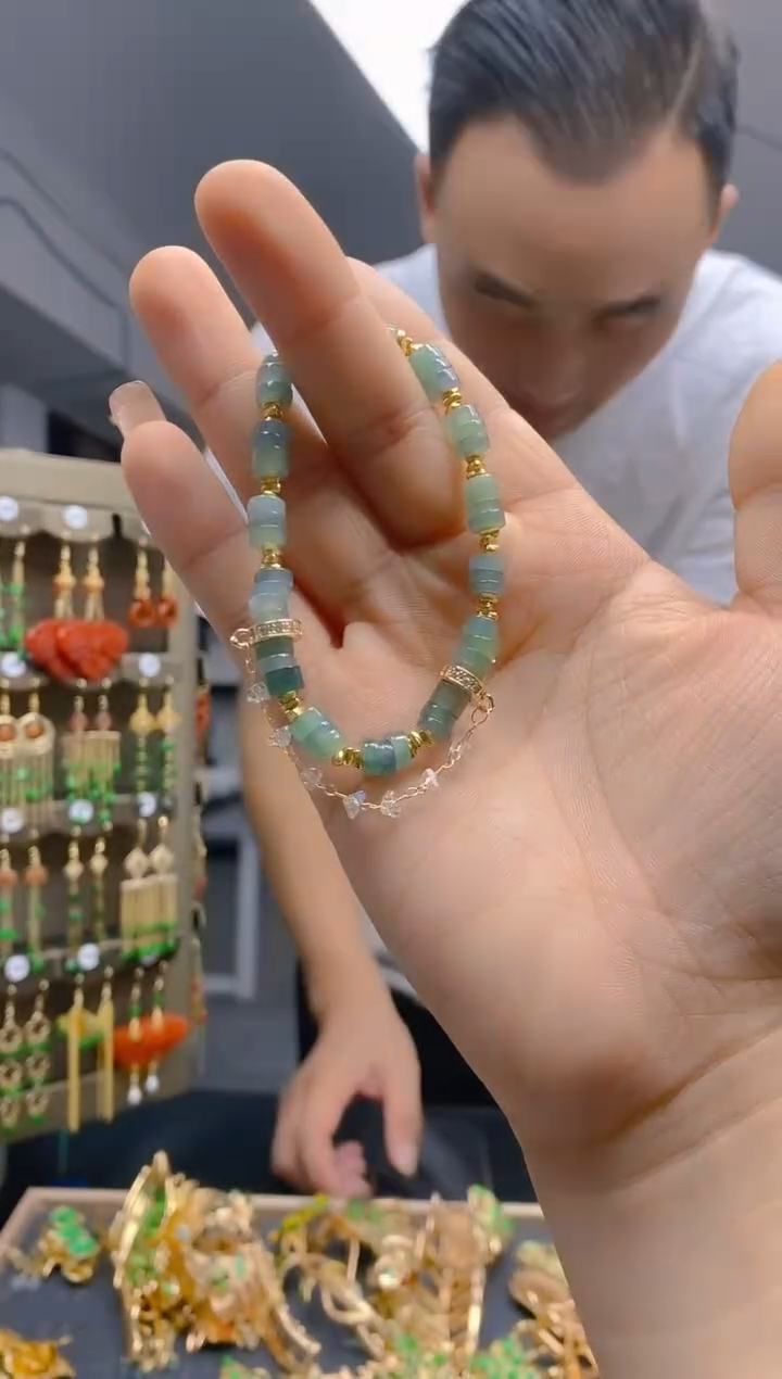 【闪购商品】翡翠耳饰合金363翡翠手链