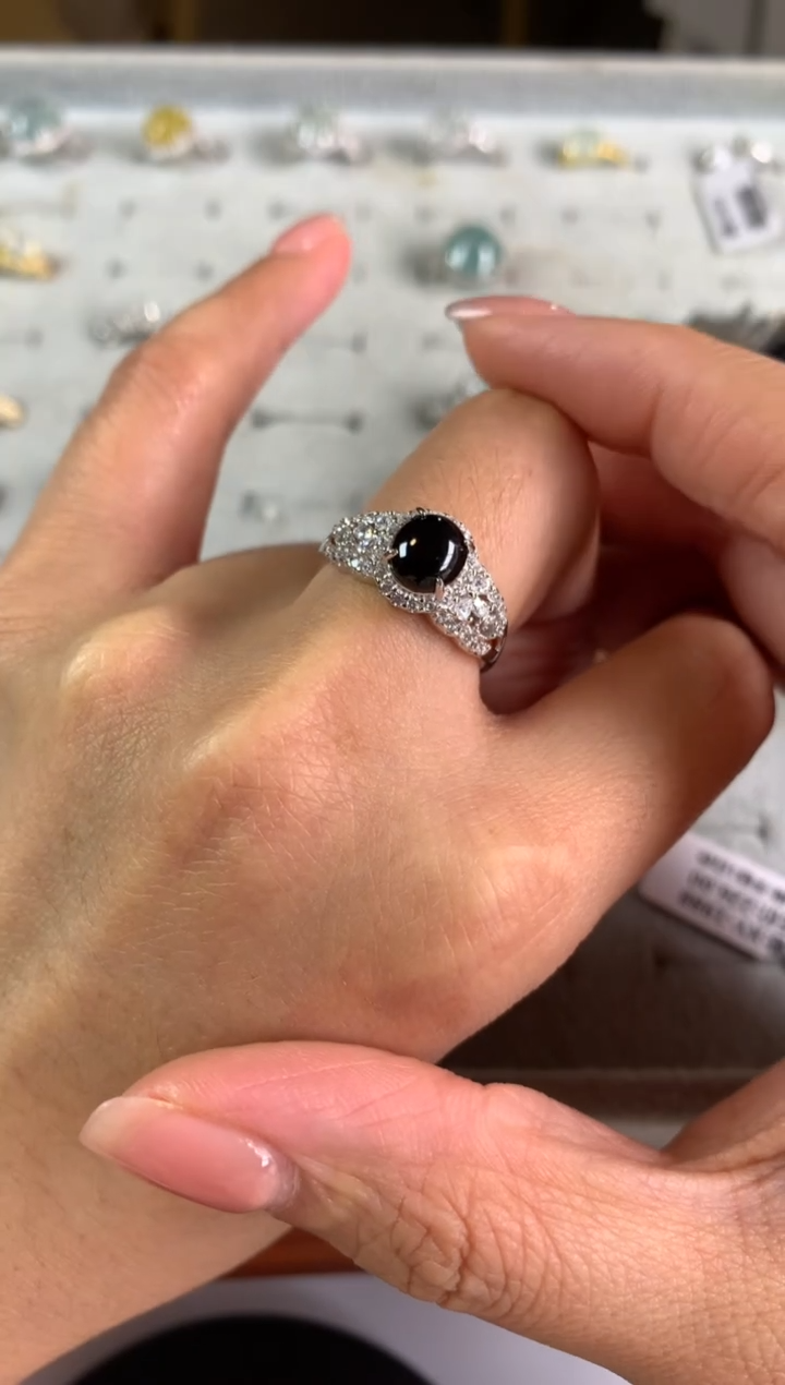 银S925镶嵌戒指翡翠455