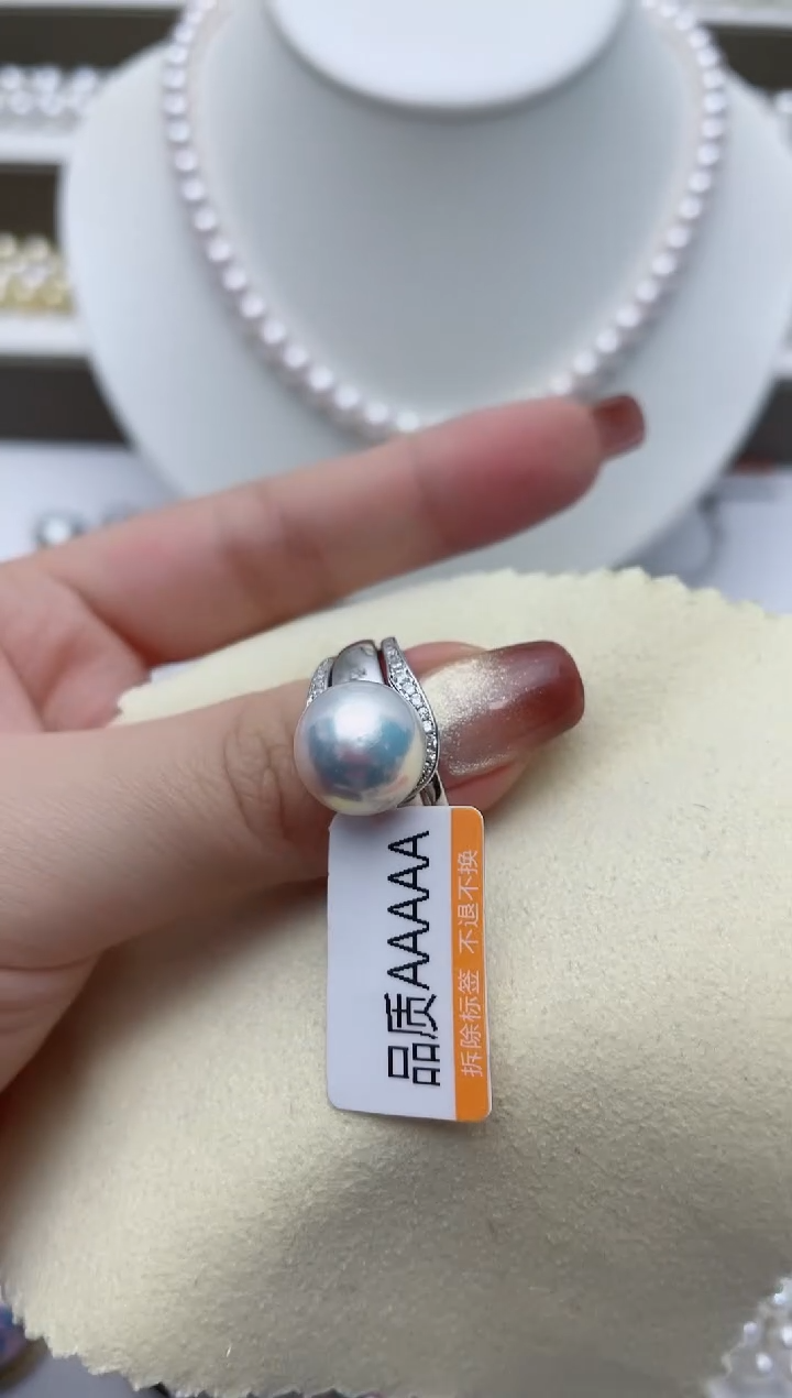 【闪购商品】淡水珍珠戒指银S925镶嵌W36
