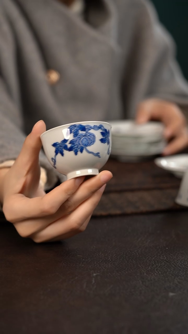 【闪购商品】杯HLX陶瓷折枝南瓜小鸡心杯