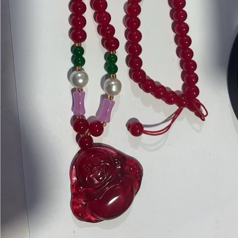 翡翠佛公吊坠红翡E20