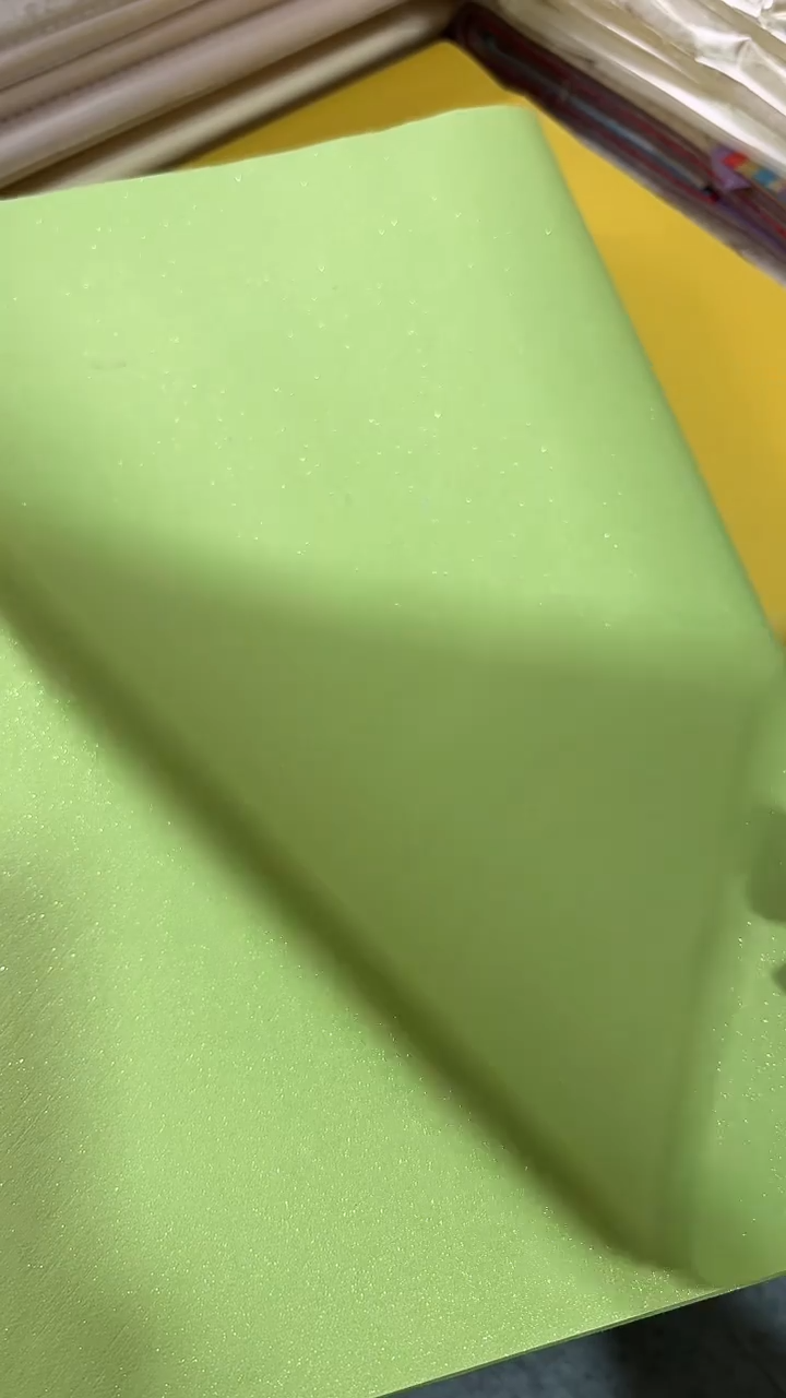 纯手工四尺对开25张果绿色煮锤珍金
