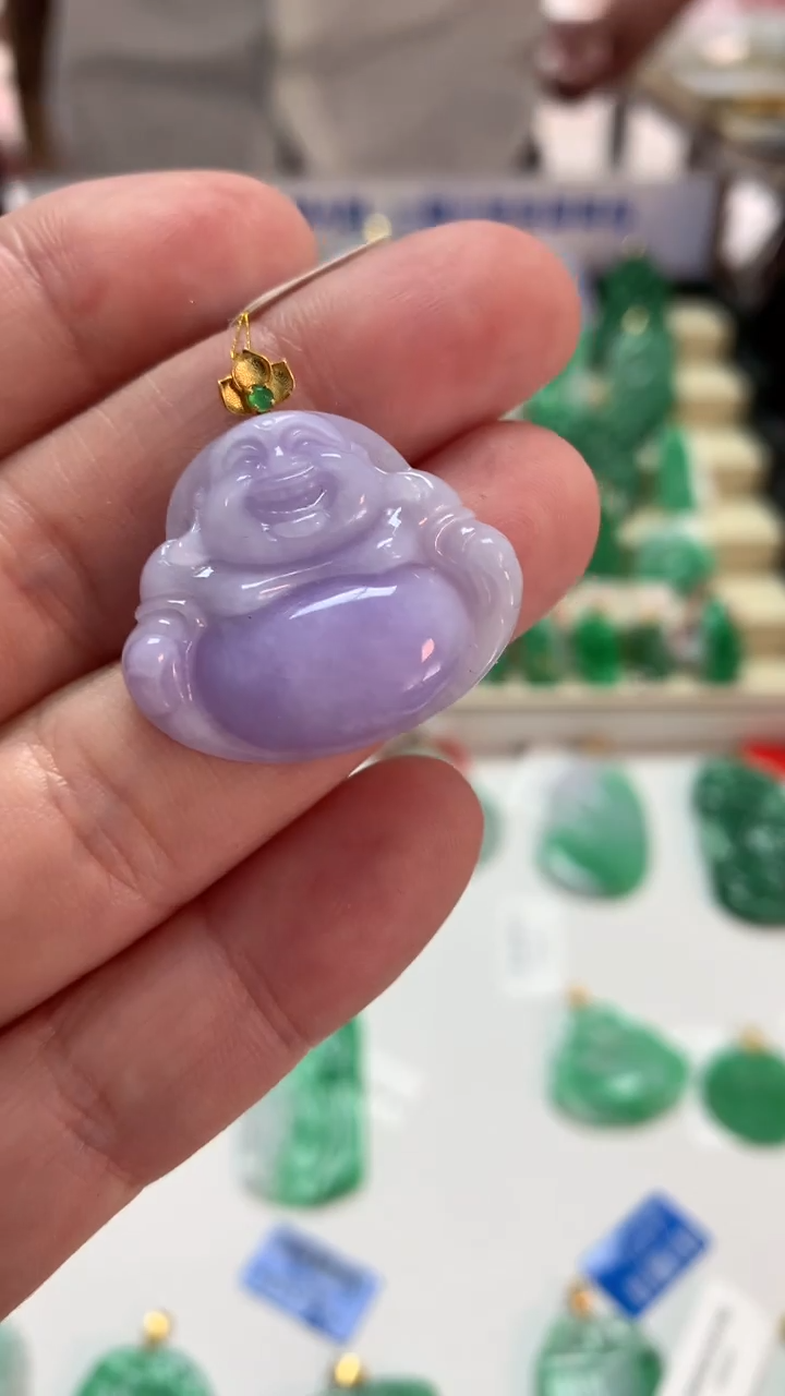 【闪购商品】翡翠吊坠(不含链)18K金镶嵌挂件