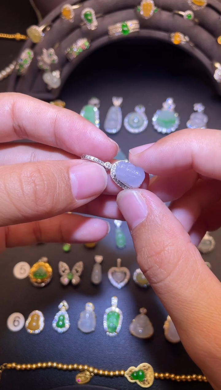 吊坠(不含链)银S925镶嵌翡翠1