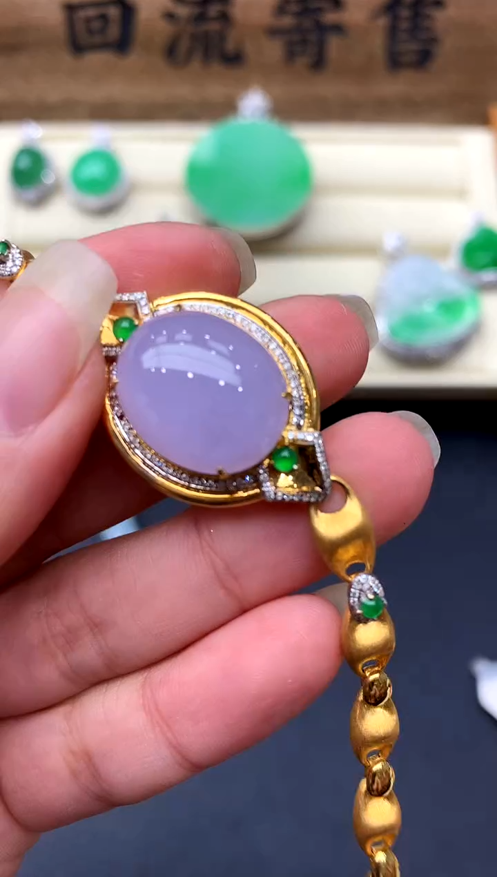 【闪购商品】翡翠手链18K金镶嵌519-中国好珍宝