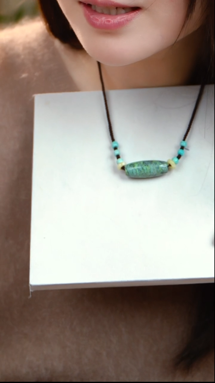 未镶嵌绿松石项链桶珠