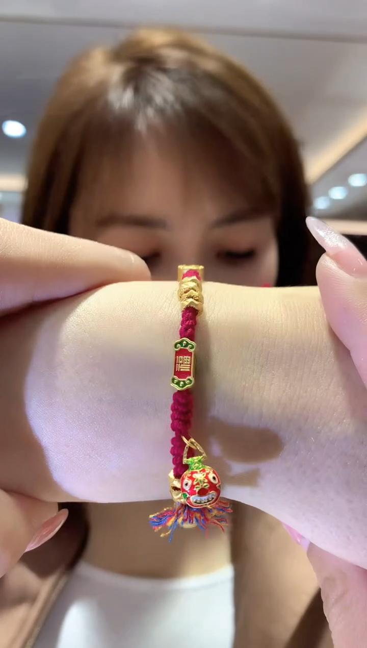 【闪购商品】定制足金手饰足金吞金兽手绳         