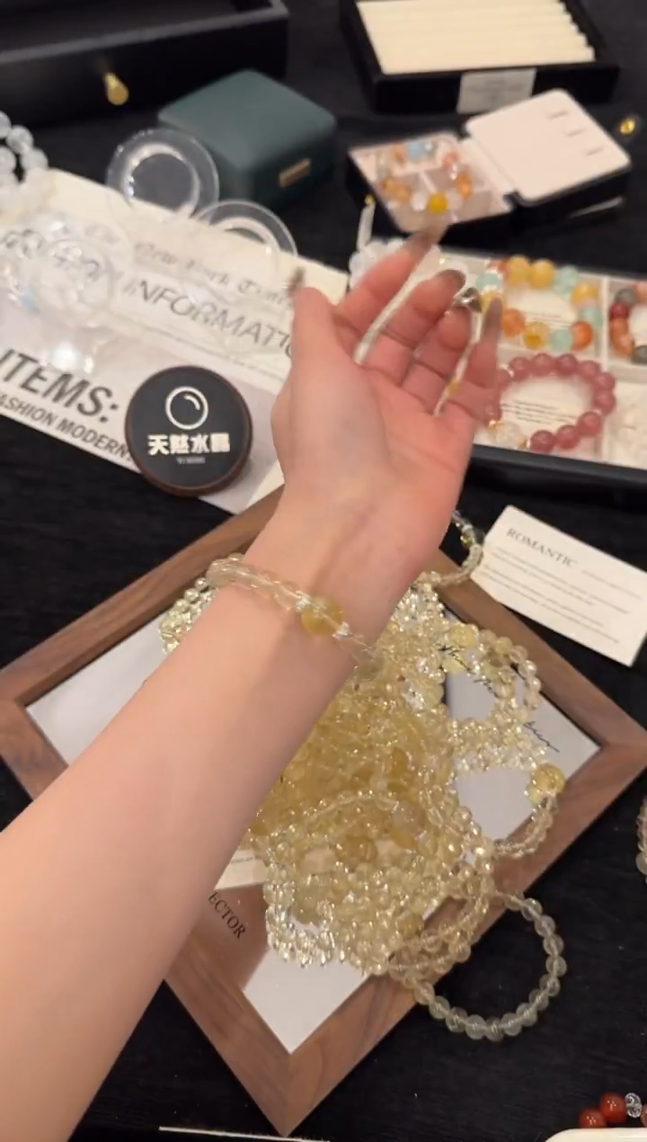 合金手链水晶黄水晶x3414