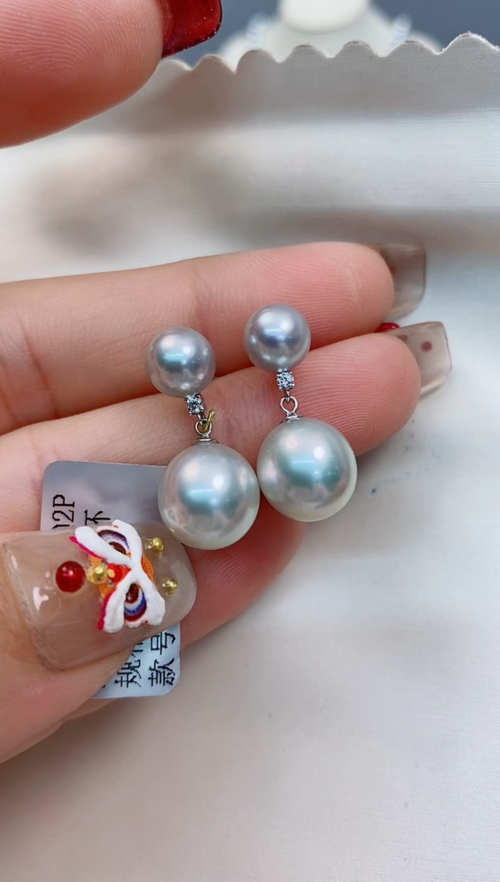 【闪购商品】海水珍珠耳饰18K金镶嵌7-11海水珍珠耳饰