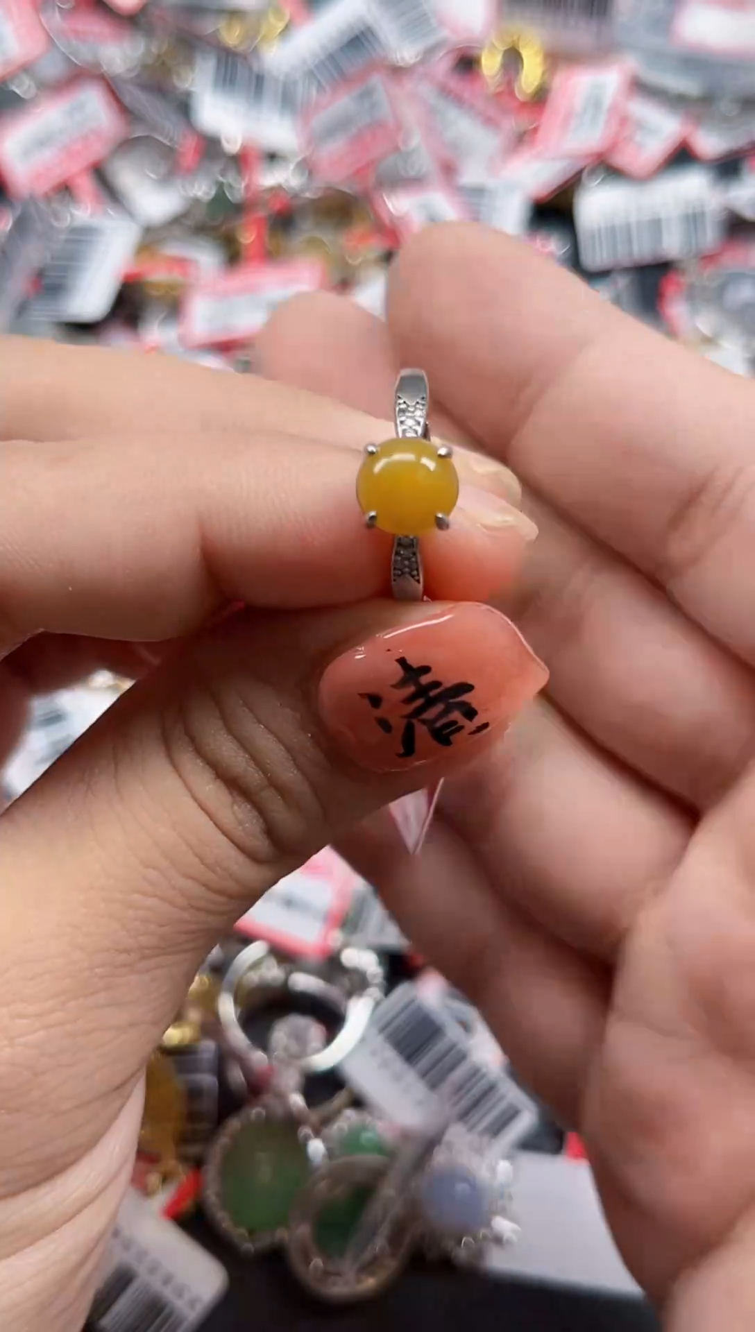 银S925镶嵌戒指翡翠天然A货缅甸翡翠