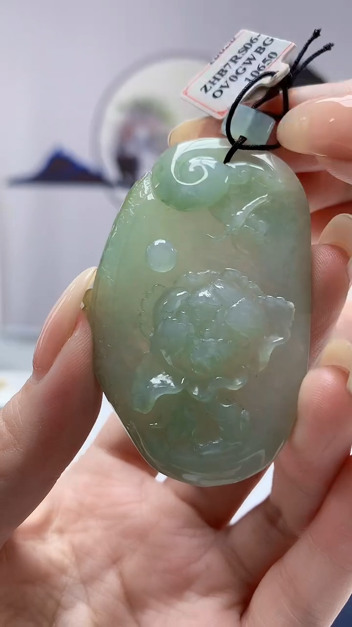 定制翡翠未镶嵌5060DD-毛货挂件73