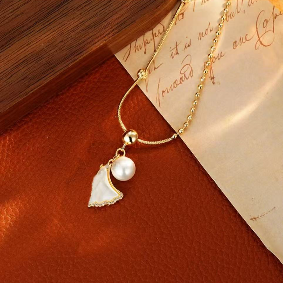 铜合金项链 e223---法★【深秋银杏】时尚百搭个性优雅项链