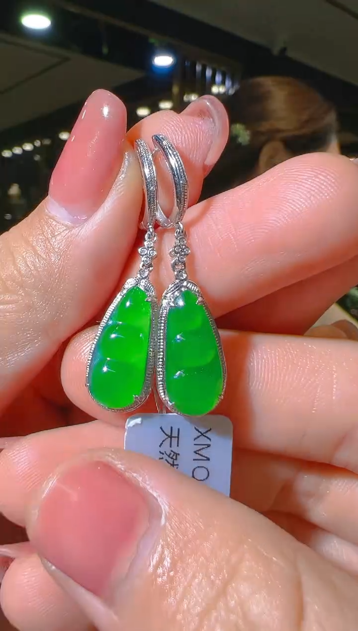 【闪购商品】翡翠耳饰18K金镶嵌041