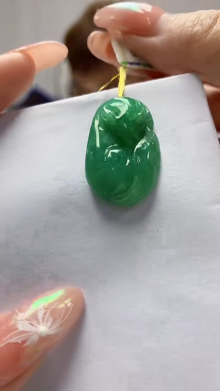 【闪购商品】定制翡翠未镶嵌4868DD-毛货挂件60