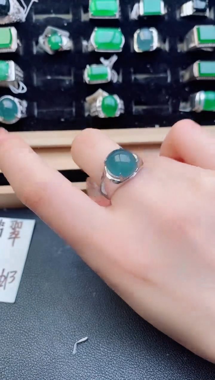 翡翠戒指银S925镶嵌1212121