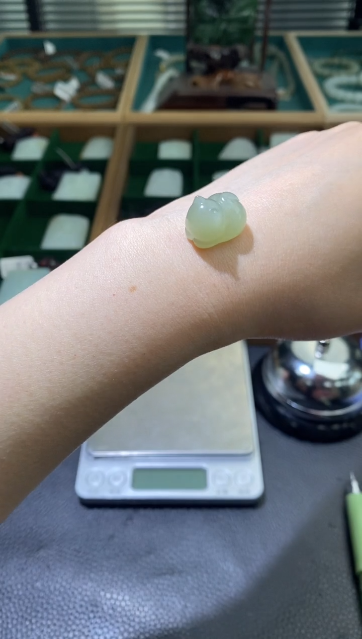 吊坠(不含链)未镶嵌和田玉小猫吊坠