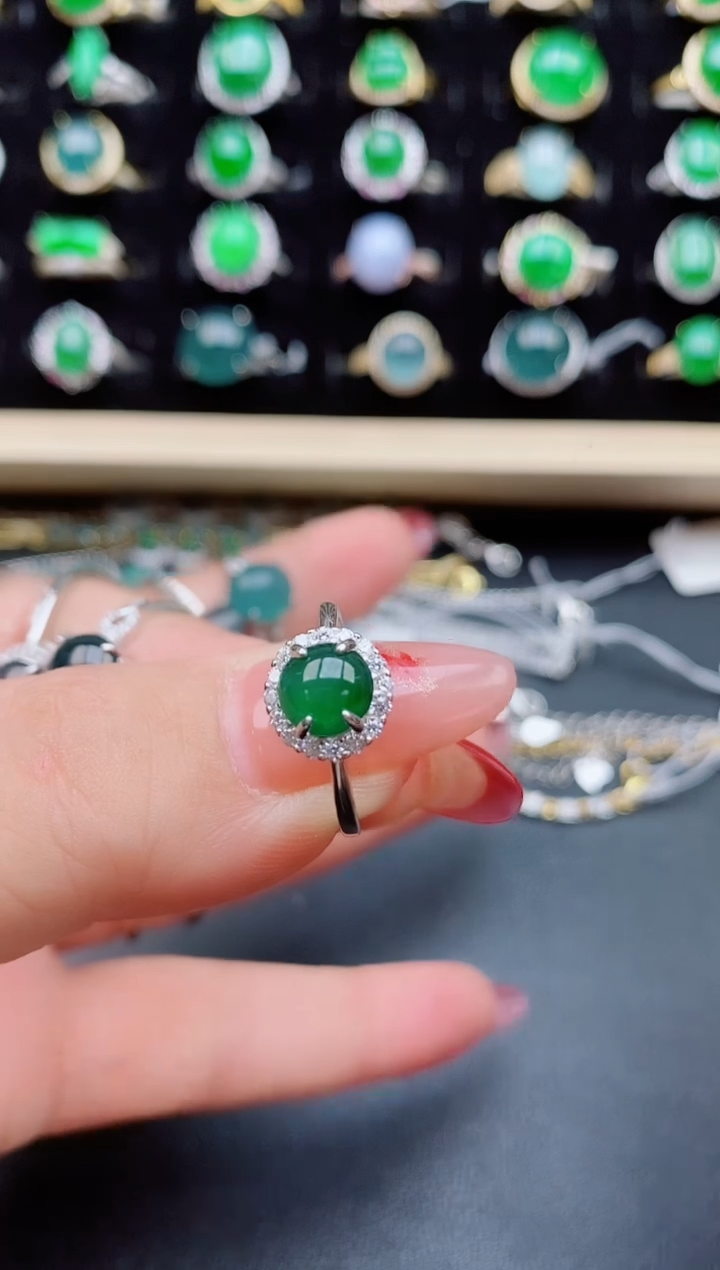 【闪购商品】翡翠戒指银S925镶嵌231321