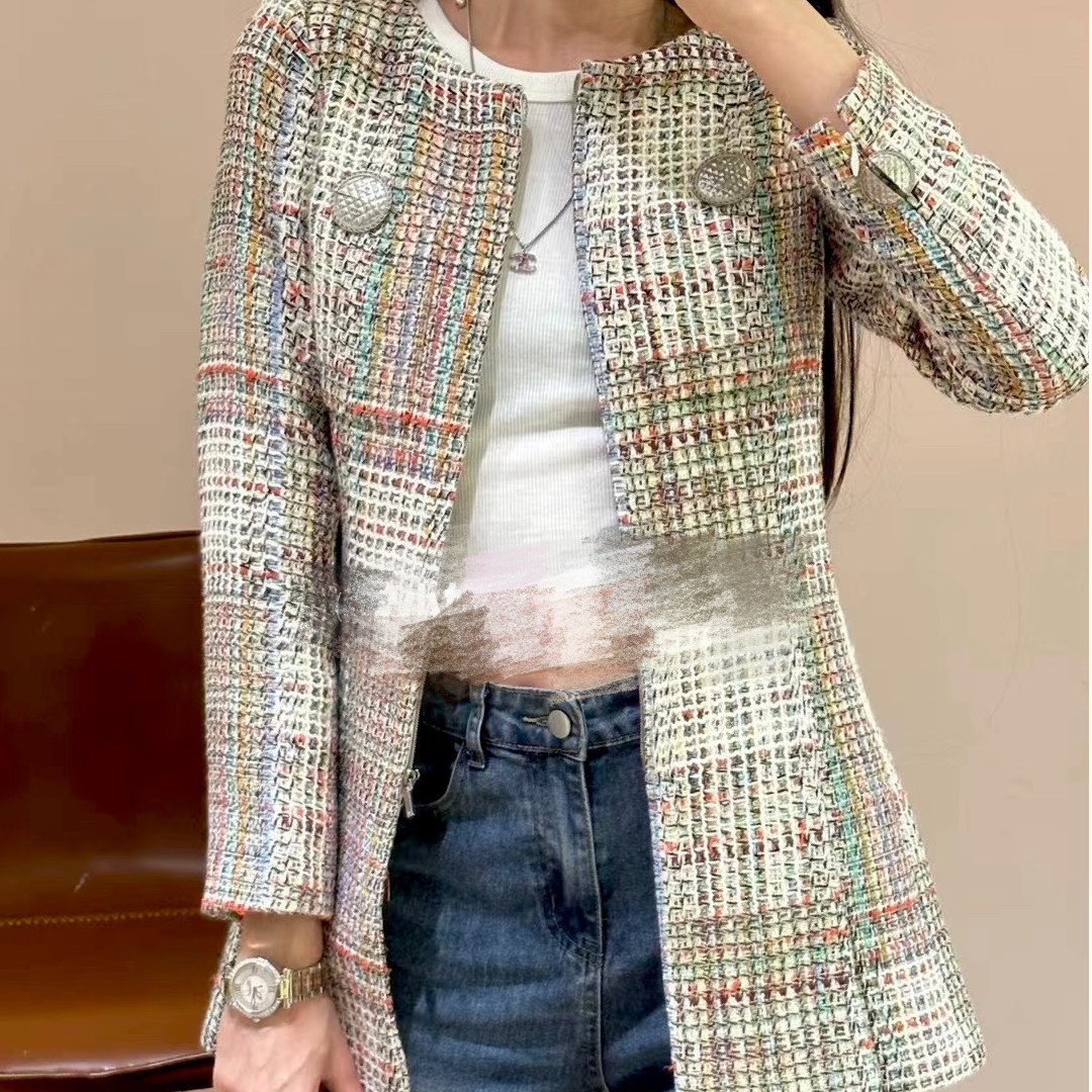 99新 Chanel/香奈儿 古巴系列淡彩编织外套/尺码38/ZH003391