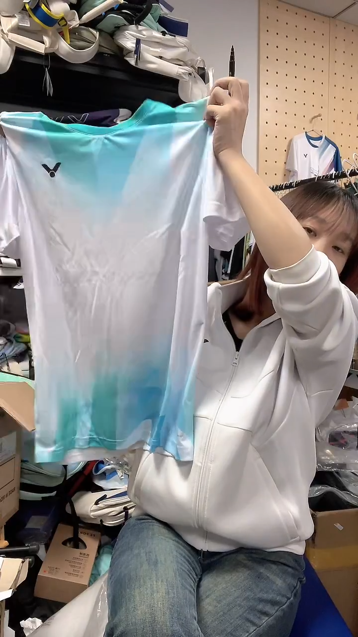 VICTOR威克多微瑕正品     28   蓝色短袖L