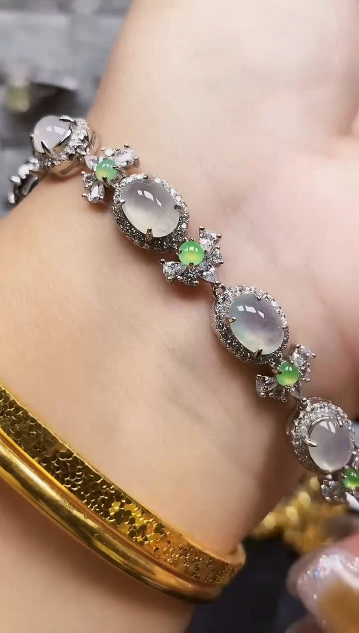 银S925镶嵌戒指翡翠8729