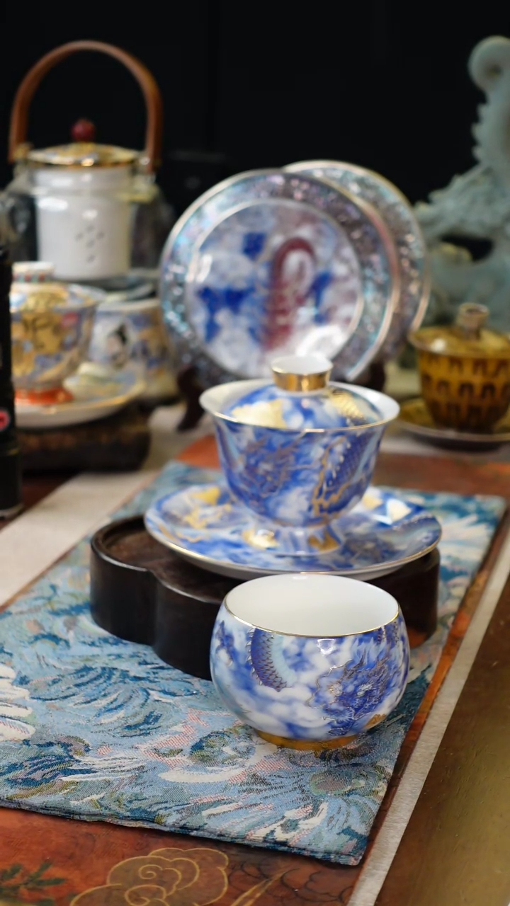 【闪购商品】龙腾盛世盖碗加主人杯