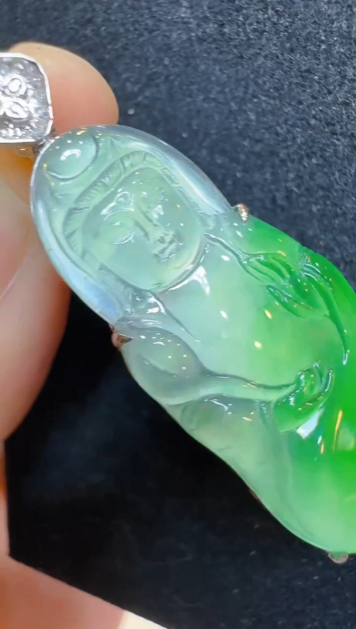 翡翠18K金镶嵌吊坠(不含链)多样性团购发一件