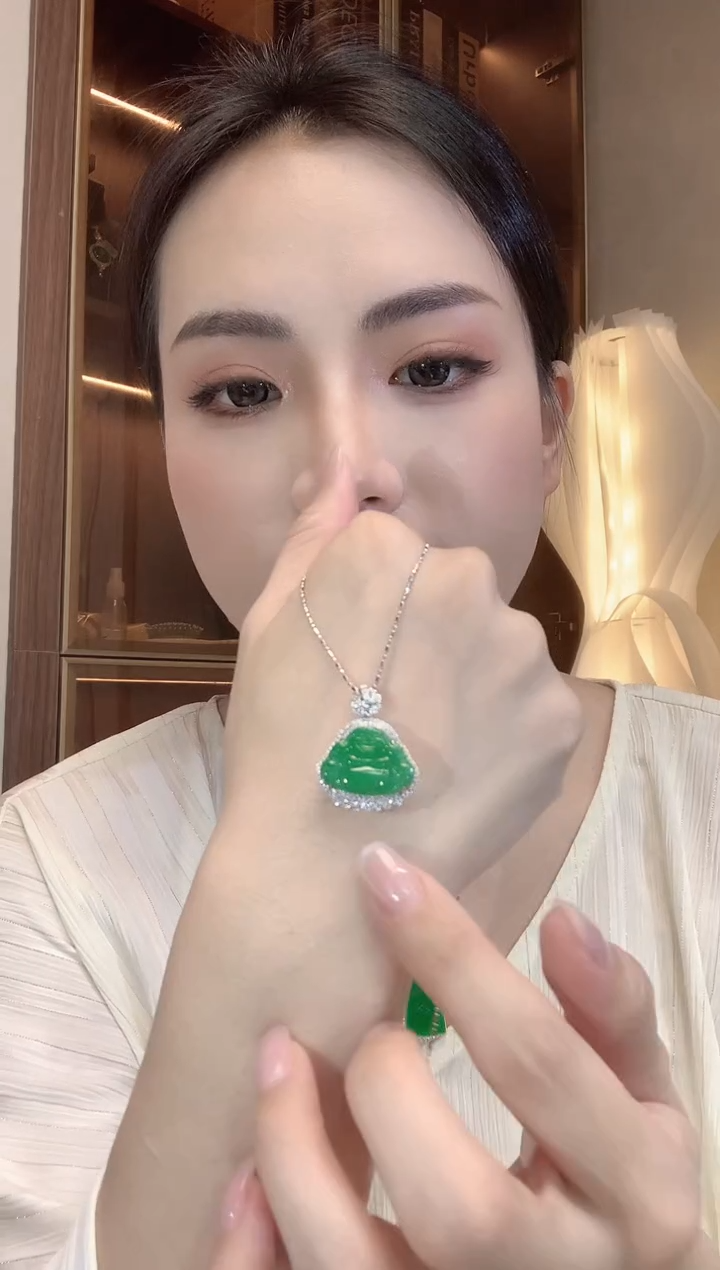 翡翠18K金镶嵌吊坠(不含链)A43 多样性发货一件