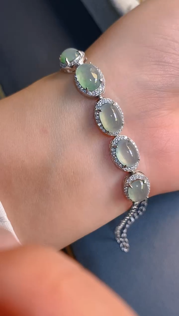 【闪购商品】翡翠耳饰银S925镶嵌天然A货翡翠1