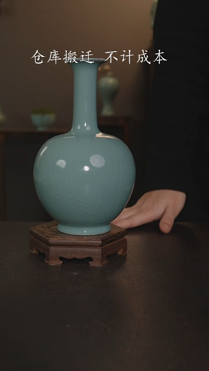 摆件瓷仿古手工鼓腹瓶